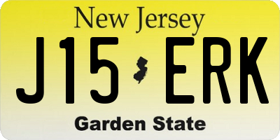NJ license plate J15ERK
