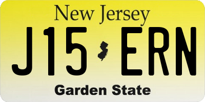 NJ license plate J15ERN