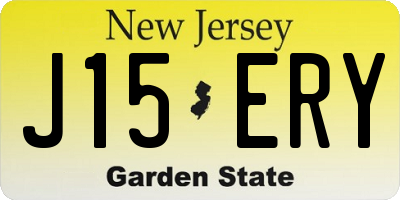 NJ license plate J15ERY