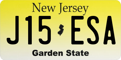 NJ license plate J15ESA