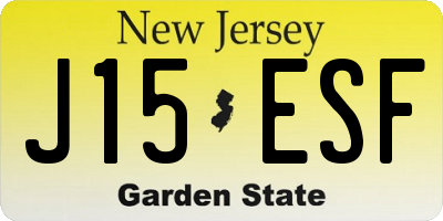 NJ license plate J15ESF