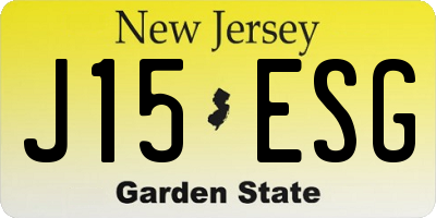 NJ license plate J15ESG
