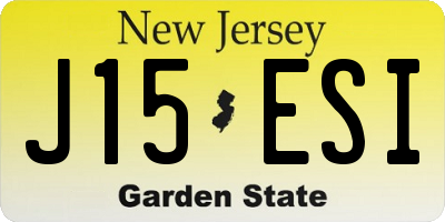 NJ license plate J15ESI