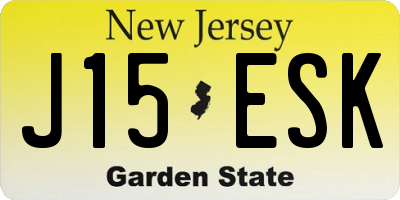 NJ license plate J15ESK
