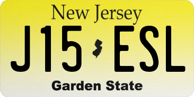 NJ license plate J15ESL