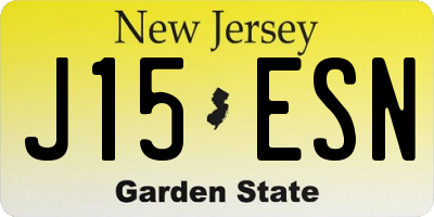 NJ license plate J15ESN