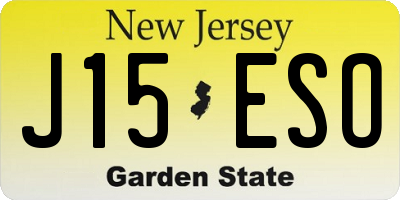 NJ license plate J15ESO