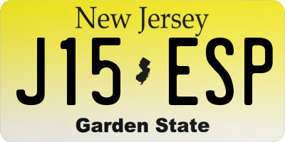 NJ license plate J15ESP