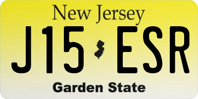 NJ license plate J15ESR