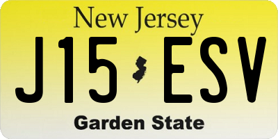NJ license plate J15ESV