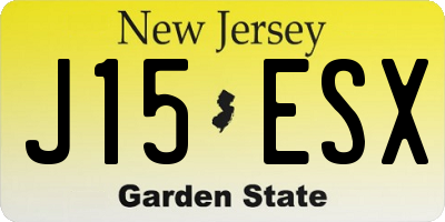 NJ license plate J15ESX