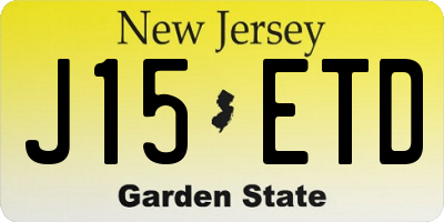 NJ license plate J15ETD