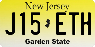 NJ license plate J15ETH