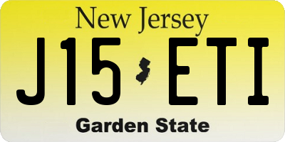 NJ license plate J15ETI