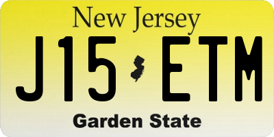 NJ license plate J15ETM