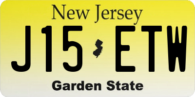 NJ license plate J15ETW