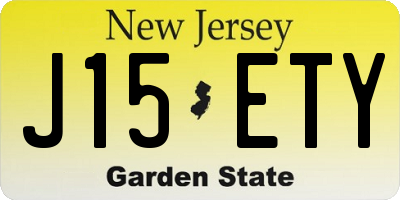 NJ license plate J15ETY