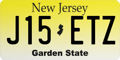 NJ license plate J15ETZ