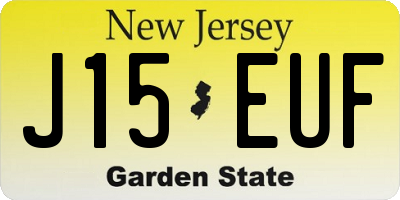 NJ license plate J15EUF