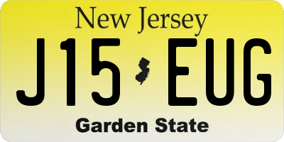 NJ license plate J15EUG