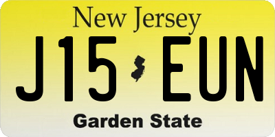 NJ license plate J15EUN