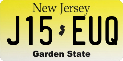 NJ license plate J15EUQ
