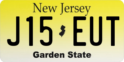 NJ license plate J15EUT