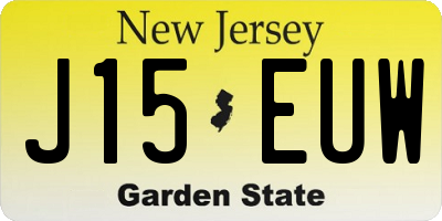 NJ license plate J15EUW