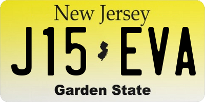 NJ license plate J15EVA