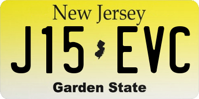 NJ license plate J15EVC