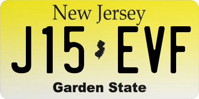 NJ license plate J15EVF