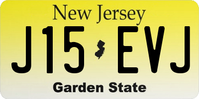 NJ license plate J15EVJ