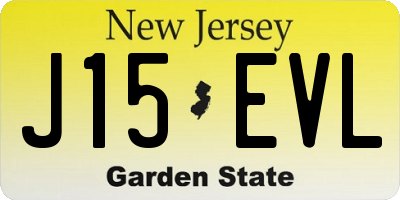NJ license plate J15EVL