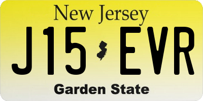 NJ license plate J15EVR