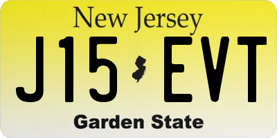 NJ license plate J15EVT