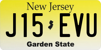 NJ license plate J15EVU