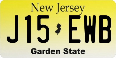 NJ license plate J15EWB