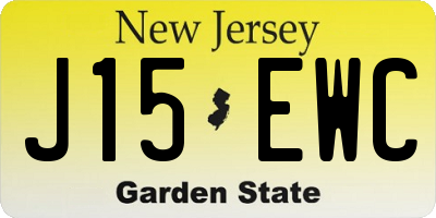 NJ license plate J15EWC