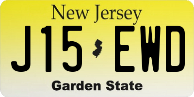 NJ license plate J15EWD