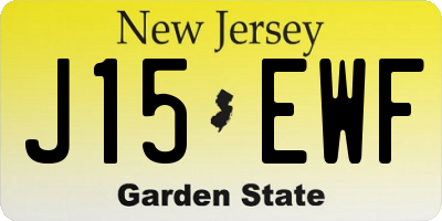 NJ license plate J15EWF