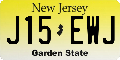 NJ license plate J15EWJ
