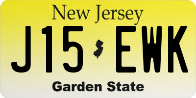 NJ license plate J15EWK