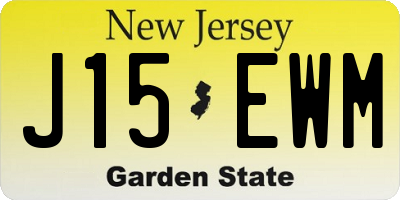 NJ license plate J15EWM