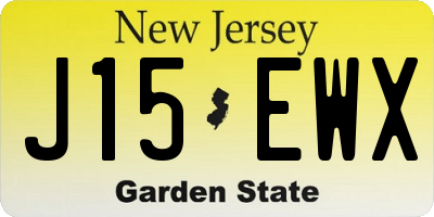 NJ license plate J15EWX