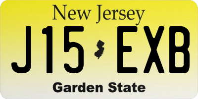 NJ license plate J15EXB