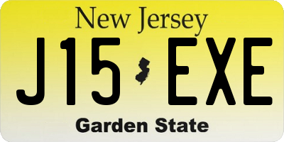 NJ license plate J15EXE
