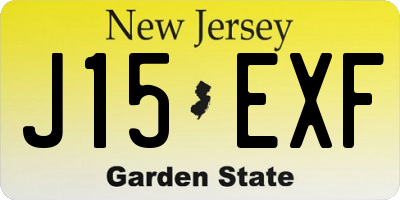 NJ license plate J15EXF
