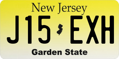 NJ license plate J15EXH