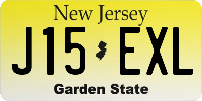 NJ license plate J15EXL
