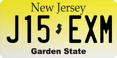 NJ license plate J15EXM